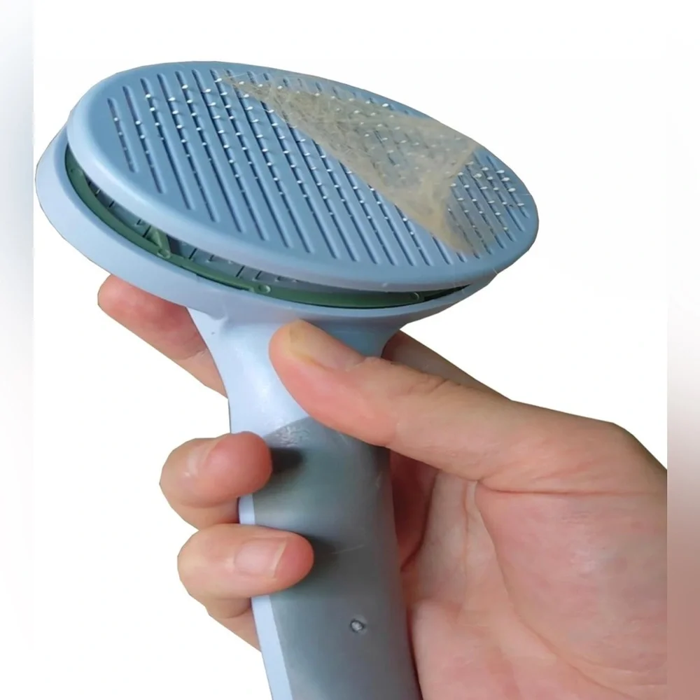 Furfox Cat/ Dog Blue Brush for Shedding, Grooming, Massage, Bathing, Brush NIP